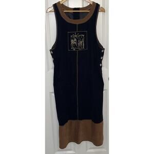 California Concepts Women’s Black Giraffe Knit Jumper Maxi Dress Petite Size 14P